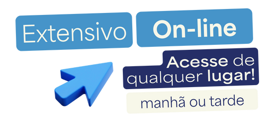 Extensivo on-line manhã ou tarde. Acesso de qualquer lugar