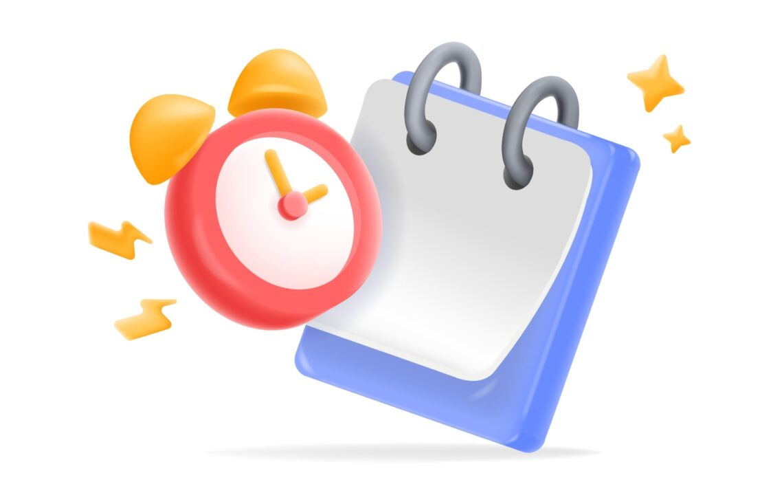 Um relógio e um calendário