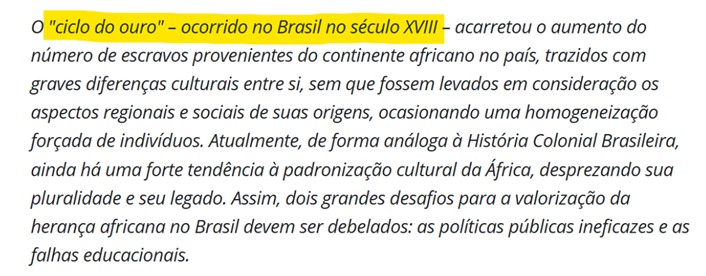 ciclo do ouro brasil competência II redação enem