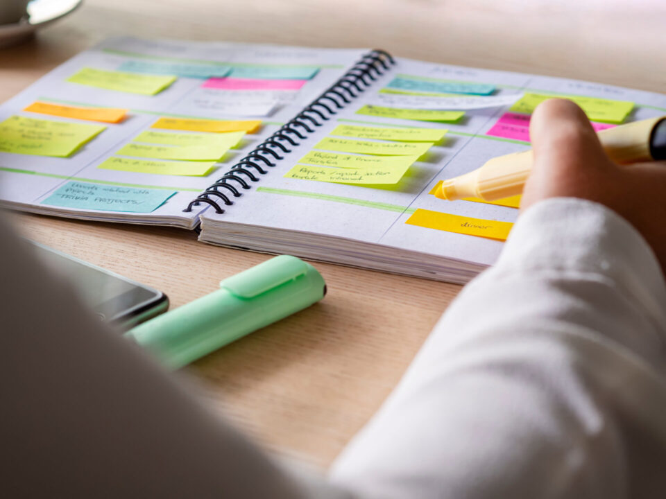 estudando com post-it