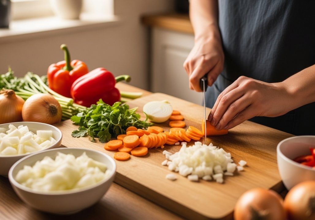 Mesa com alimentos saudáveis