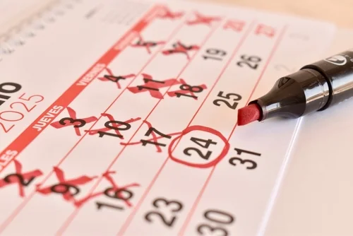 Calendário data marcada